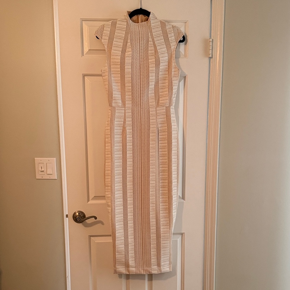 Elegant Cream Sleeveless Dress